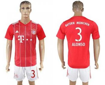 Bayern Munchen #3 Alonso Home Soccer Club Jersey