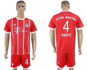 Bayern Munchen #4 Dante Home Soccer Club Jersey