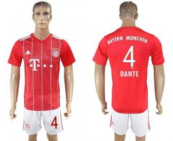 Bayern Munchen #4 Dante Home Soccer Club Jersey