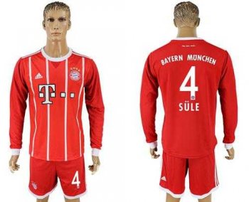 Bayern Munchen #4 Sule Home Long Sleeves Soccer Club Jersey