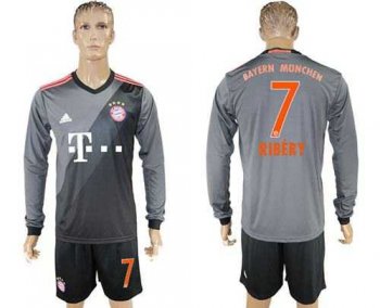 Bayern Munchen #7 Ribery Away Long Sleeves Soccer Club Jersey