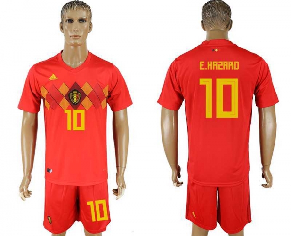 Belgium #10 E.HAZARD Home 2018 FIFA World Cup Soccer Jersey