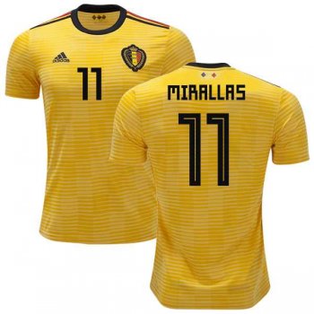 Belgium #11 Mirallas Away Kid Soccer Country Jersey