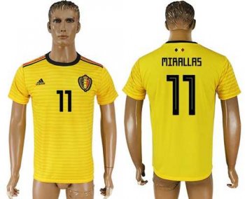 Belgium #11 Mirallas Away Soccer Country Jersey