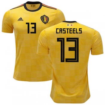 Belgium #13 Casteels Away Kid Soccer Country Jersey