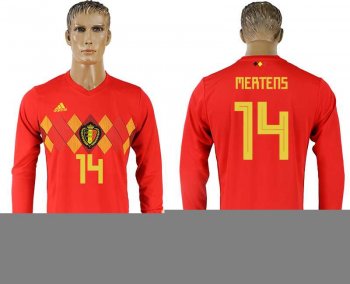 Belgium #14 MERTENS Home 2018 FIFA World Cup Long Sleeve Thailand Soccer Jersey