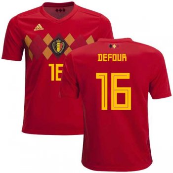 Belgium #16 Defour Home Kid Soccer Country Jersey