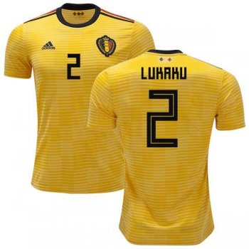 Belgium #2 Lukaku Away Soccer Country Jersey