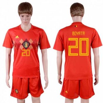 Belgium #20 Boyata Red Soccer Country Jersey