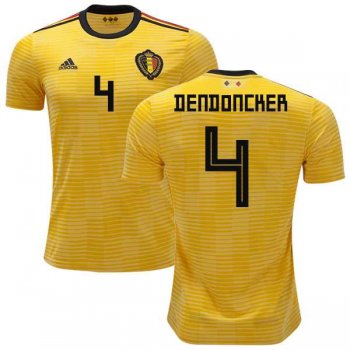 Belgium #4 Dendoncker Away Soccer Country Jersey