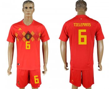 Belgium #6 TIELEMANS Home 2018 FIFA World Cup Soccer Jersey