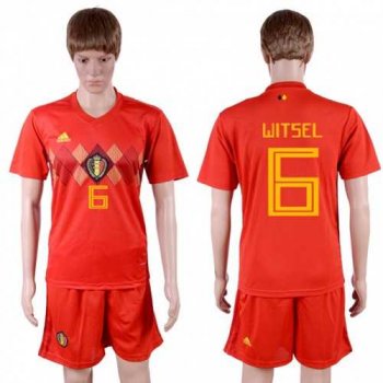 Belgium #6 Witsel Red Soccer Country Jersey