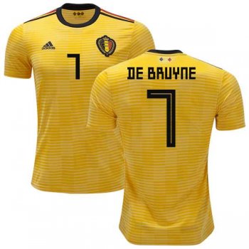 Belgium #7 De Bruyane Away Kid Soccer Country Jersey