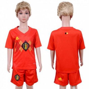 Belgium Blank Red Home Kid Soccer Country Jersey