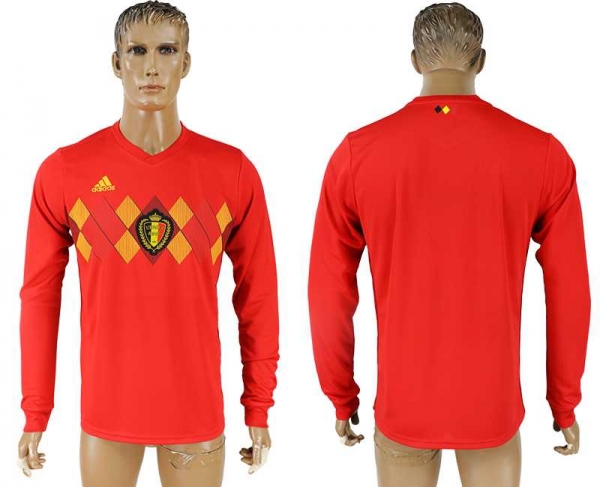 Belgium Home 2018 FIFA World Cup Long Sleeve Thailand Soccer Jersey