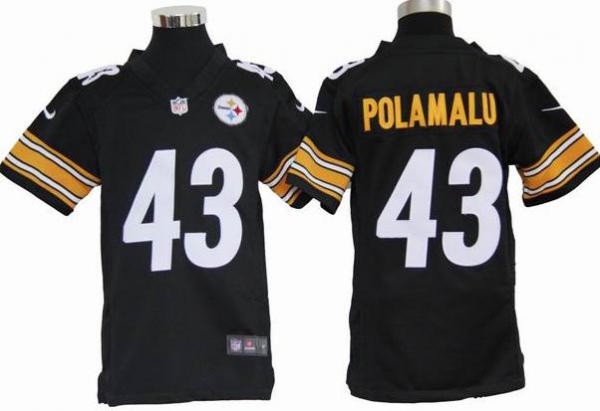 Kids Nike Pittsburgh Steelers #43 Troy Polamalu Black NFL Jerseys Cheap