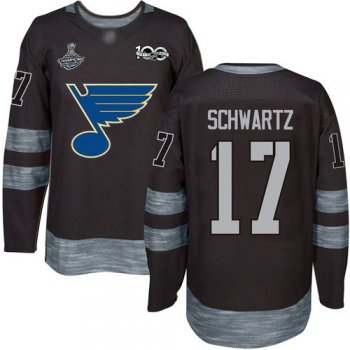 Blues #17 Jaden Schwartz Black 1917-2017 100th Anniversary Stanley Cup Champions Stitched Hockey Jersey