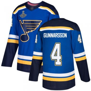 Blues #4 Carl Gunnarsson Blue Home Authentic Stanley Cup Final Bound Stitched Hockey Jersey