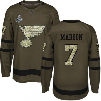 Blues #7 Patrick Maroon Green Salute to Service Stanley Cup Final Bound Stitched Hockey Jersey