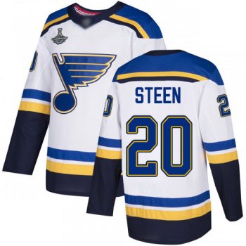 Blues #20 Alexander Steen White Road Authentic Stanley Cup Final Bound Stitched Hockey Jersey