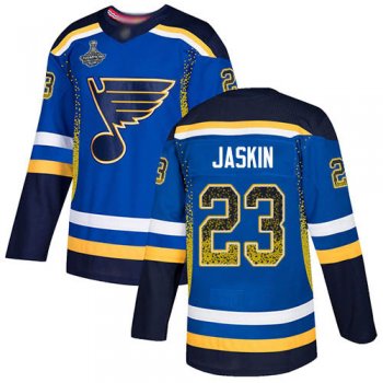 Blues #23 Dmitrij Jaskin Blue Home Authentic Drift Fashion Stanley Cup Champions Stitched Hockey Jersey