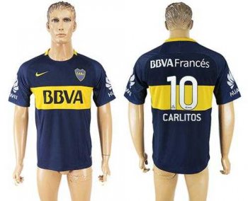 Boca Juniors #10 Carlitos Home Soccer Club Jersey