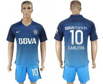 Boca Juniors #10 Carlitos Sec Away Soccer Club Jersey