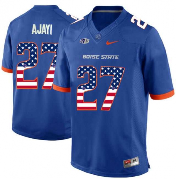 Boise State Broncos #27 Jay Ajayi Blue USA Flag College Football Jersey