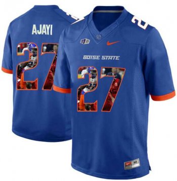 Boise State Broncos #27 Jay Ajayi Blue With Portrait Print College Football Jersey4