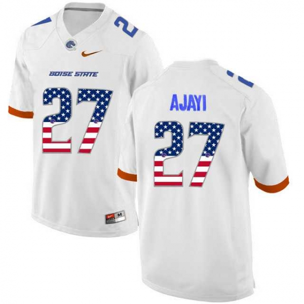 Boise State Broncos #27 Jay Ajayi White USA Flag College Football Jersey