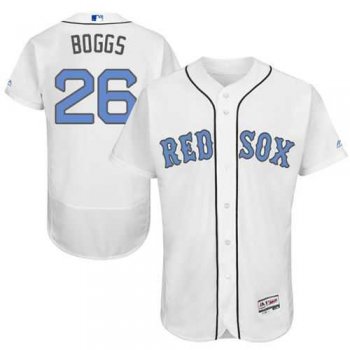 Boston Red Sox #26 Wade Boggs White Flexbase Authentic Collection Father's Day Stitched MLB Jersey