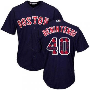 Boston Red Sox #40 Andrew Benintendi Navy Blue Team Logo Fashion Stitched MLB Jersey