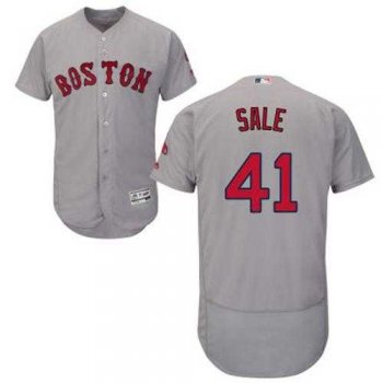 Boston Red Sox #41 Chris Sale Grey Flexbase Authentic Collection Stitched MLB Jersey