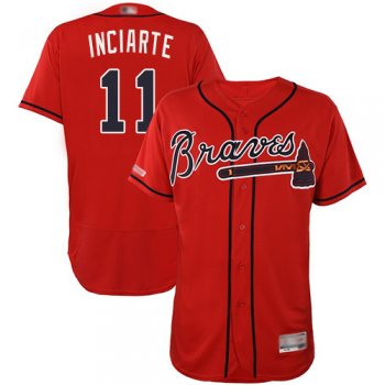 Braves #11 Ender Inciarte Red Flexbase Authentic Collection Stitched Baseball Jersey