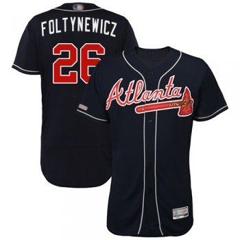 Braves #26 Mike Foltynewicz Navy Blue Flexbase Authentic Collection Stitched Baseball Jersey