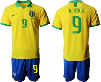 Brazil #9 G.Jesus Home Soccer Country Jersey