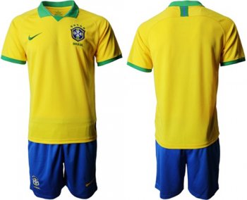 Brazil Blank Home Soccer Country Jersey