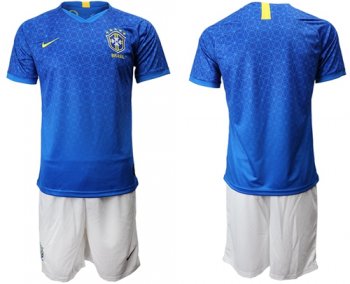 Brazil Blank Blue Soccer Country Jersey