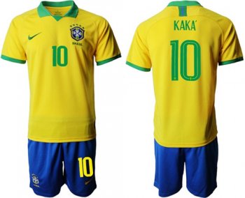 Brazil #10 Kaka Home Soccer Country Jersey