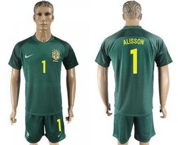 Brazil #1 Alisson Away Soccer Country Jersey