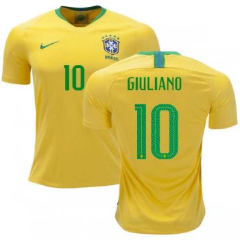 Brazil #10 Giuliano Home Soccer Country Jersey