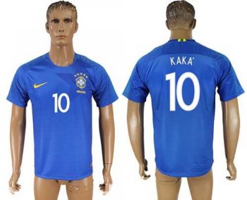 Brazil #10 Kaka Away Soccer Country Jersey