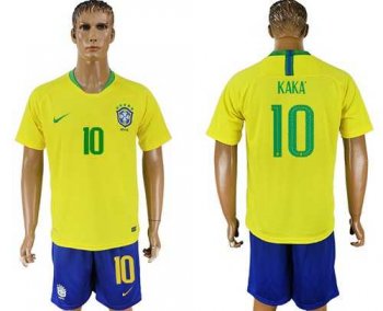 Brazil #10 Kaka Home Soccer Country Jersey