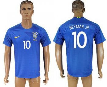 Brazil #10 Neymar Jr Away Soccer Country Jersey