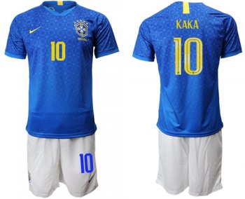 Brazil #10 Kaka Blue Soccer Country Jersey