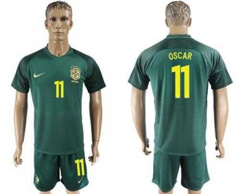 Brazil #11 Oscar Away Soccer Country Jersey