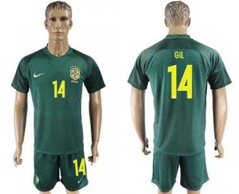 Brazil #14 Gil Away Soccer Country Jersey