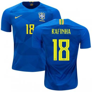 Brazil #18 Rafinha Away Kid Soccer Country Jersey