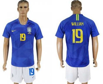 Brazil #19 Willian Away Soccer Country Jersey