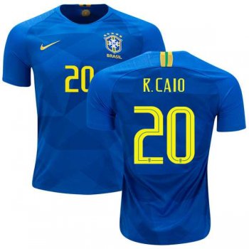 Brazil #20 R.Caio Away Kid Soccer Country Jersey